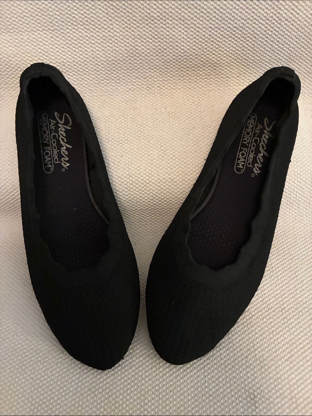 Skechers Women's Black Slip-On Knit Ballet Flats
